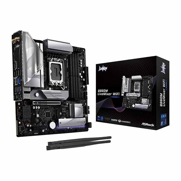 ASRock B860M LiveMixer WiFi クリエイティブ作業やストリーミングに最適 microATXマザーボード｜B860M LiveMixer WiFi