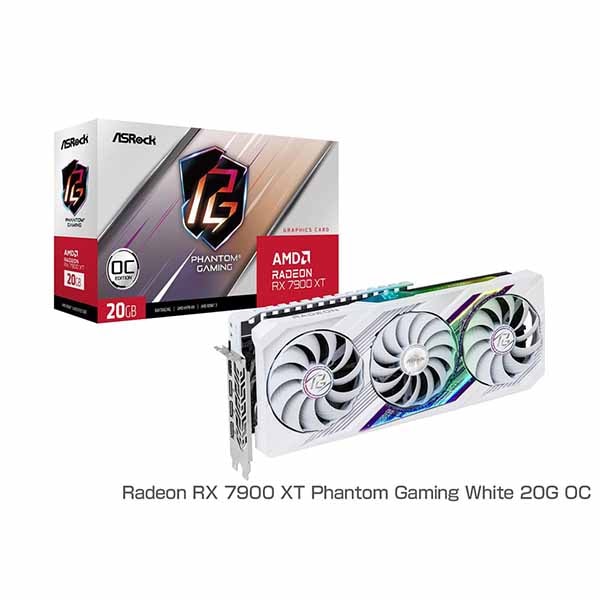 ASRock Radeon RX 7900XT Phantom Gaming White 20G OC グラフィックボード ホワイト｜RX7900XT PGW 20GO