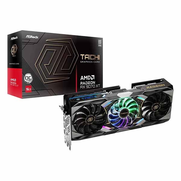 ASRock Radeon RX 9070XT Taichi 16G OC トリプルファンクーラー装備 オーバークロック仕様のグラフィックボード｜RX9070XT TC 16GO
