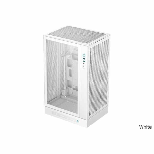 Deepcool CH270 DIGITAL WH デジタル表示パネル搭載 縦型MicroATXケース ホワイト｜R-CH270-WHNDM0-G-1