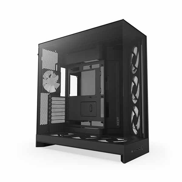 NZXT H9 Flow RGB+ (2025) - Black 大型デュアルチャンバー構造採用 ミドルタワーATXエアフローケース ブラック｜CM-H92FB-P1