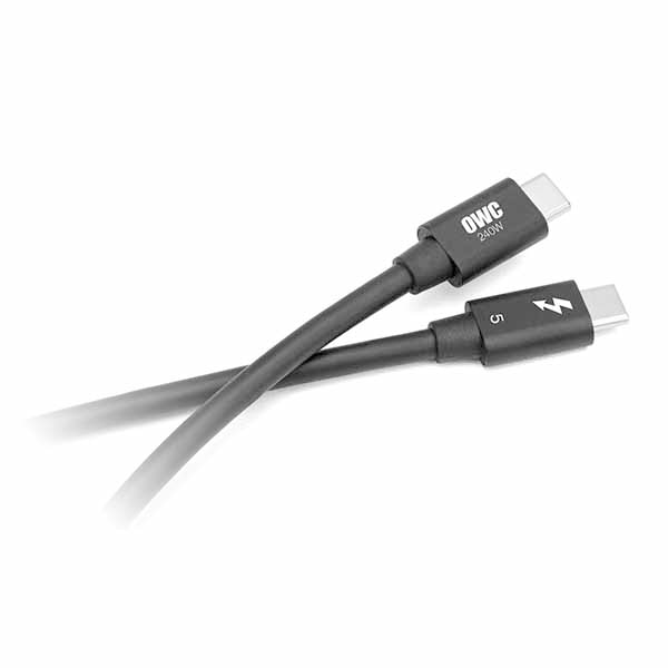 【国内正規代理店品】OWC 0.8 Meter TB5 (Black) Retail Cable 80-120Gb/s 240W Thunderbolt 5 (USB-C)ケーブル｜OWCCBLTB5C0.8M