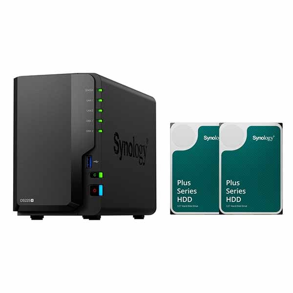 Synology DiskStation DS225+ Intel 4コアCeleron J4125搭載2ベイNAS 純正HDD 容量2TBｘ2個 バンドルモデル｜DS225+_HAT3300-2TB2