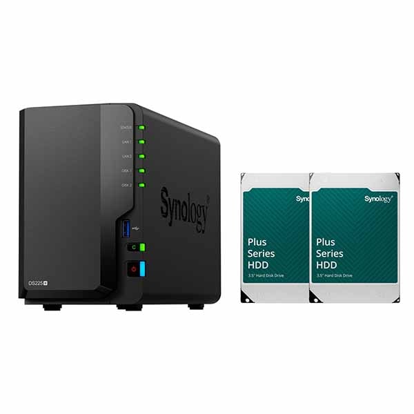 Synology DiskStation DS225+ Intel 4コアCeleron J4125搭載2ベイNAS 純正HDD 容量8TBｘ2個 バンドルモデル｜DS225+_HAT3310-8TB2