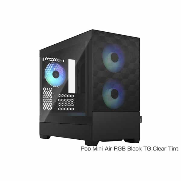 【アウトレット特価・新品】Fractal Design Pop Mini Air RGB Black TG Clear Tint ミニタワー型PCケース ブラック｜FD-C-POR1M-06