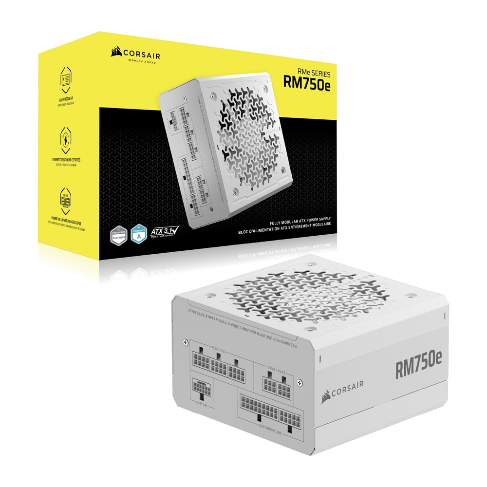 Corsair RM750e White -2025- PC電源ユニット 750W ホワイト｜CP-9020292-JP