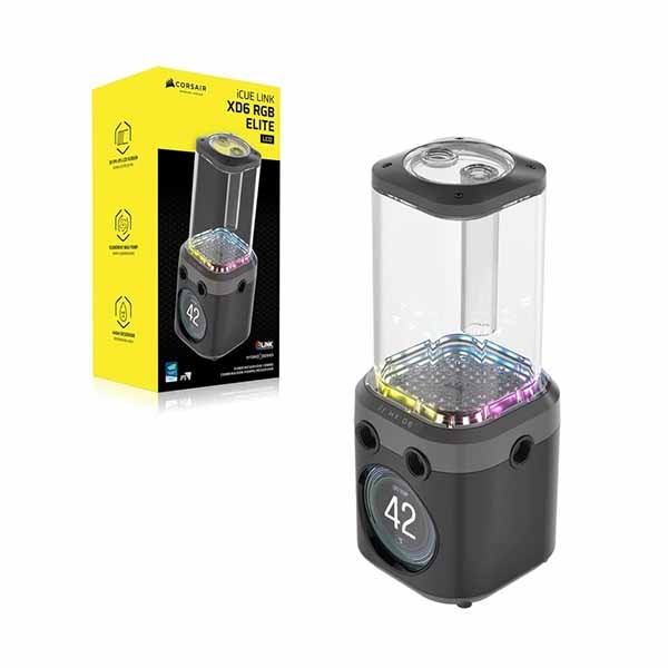 Corsair Hydro X Series iCUE LINK XD6 RGB ELITE LCD (Pump reservoir unit) カスタム水冷用ポンプ/リザーバーコンボ ブラック｜CX-9040015-WW
