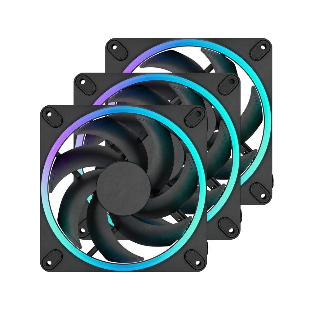Fractal Design Momentum 14 RGB 3-pack Black 140mm PCケースファン3個パック ブラック｜FD-F-MR1-1403