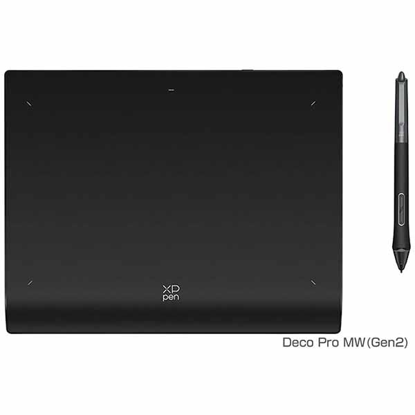 XP-PEN Deco Pro MW(Gen2) ペンタブレット Bluetooth接続対応 ブラック+グレー 替え芯セット付属｜DPDTG2MW