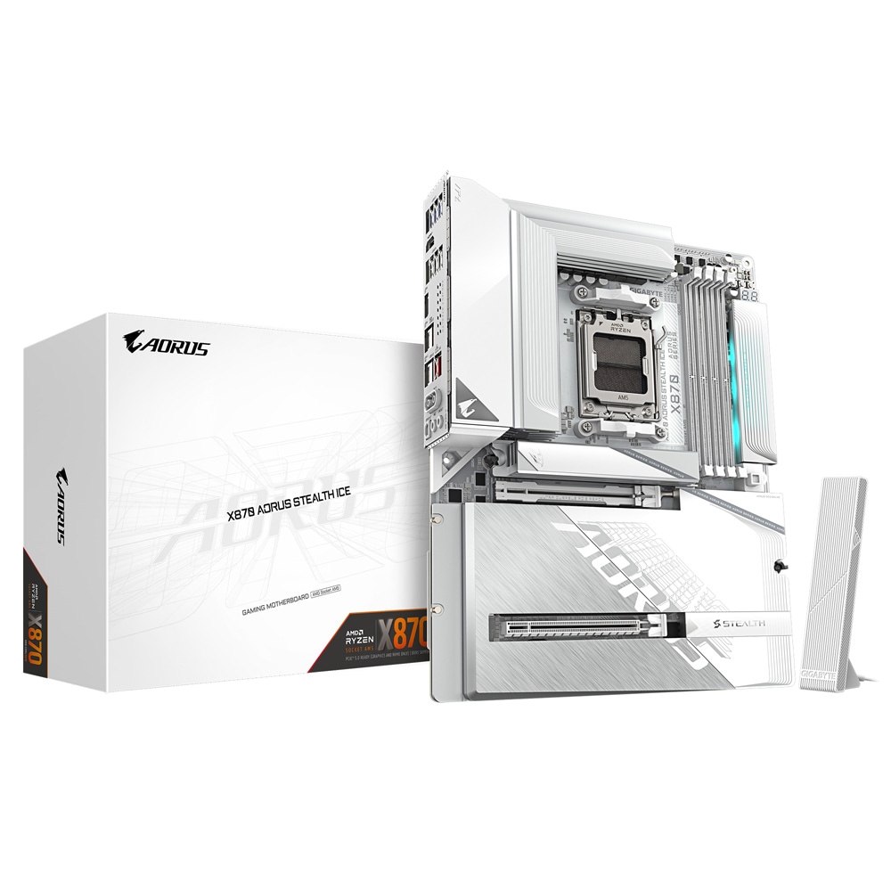 GIGABYTE X870 AORUS STEALTH ICE ATXマザーボード ホワイト｜X870 A STEALTH ICE
