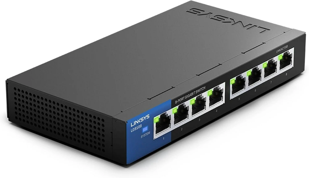 Linksys SWITCH, GIGABIT, UNMANAGED, 8-PORT ギガビット対応スイッチングハブ｜LGS108-JP