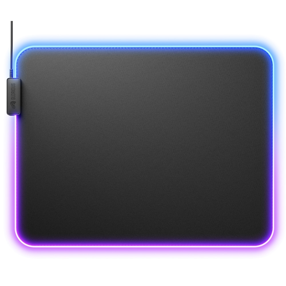 Glorious Mouse Pad 2 GLED - XL- Black RGBライティング搭載 布製ゲーミングマウスパッド XLサイズ (460 x 355mm) ブラック｜GLO-MP2-GLED-XL-B