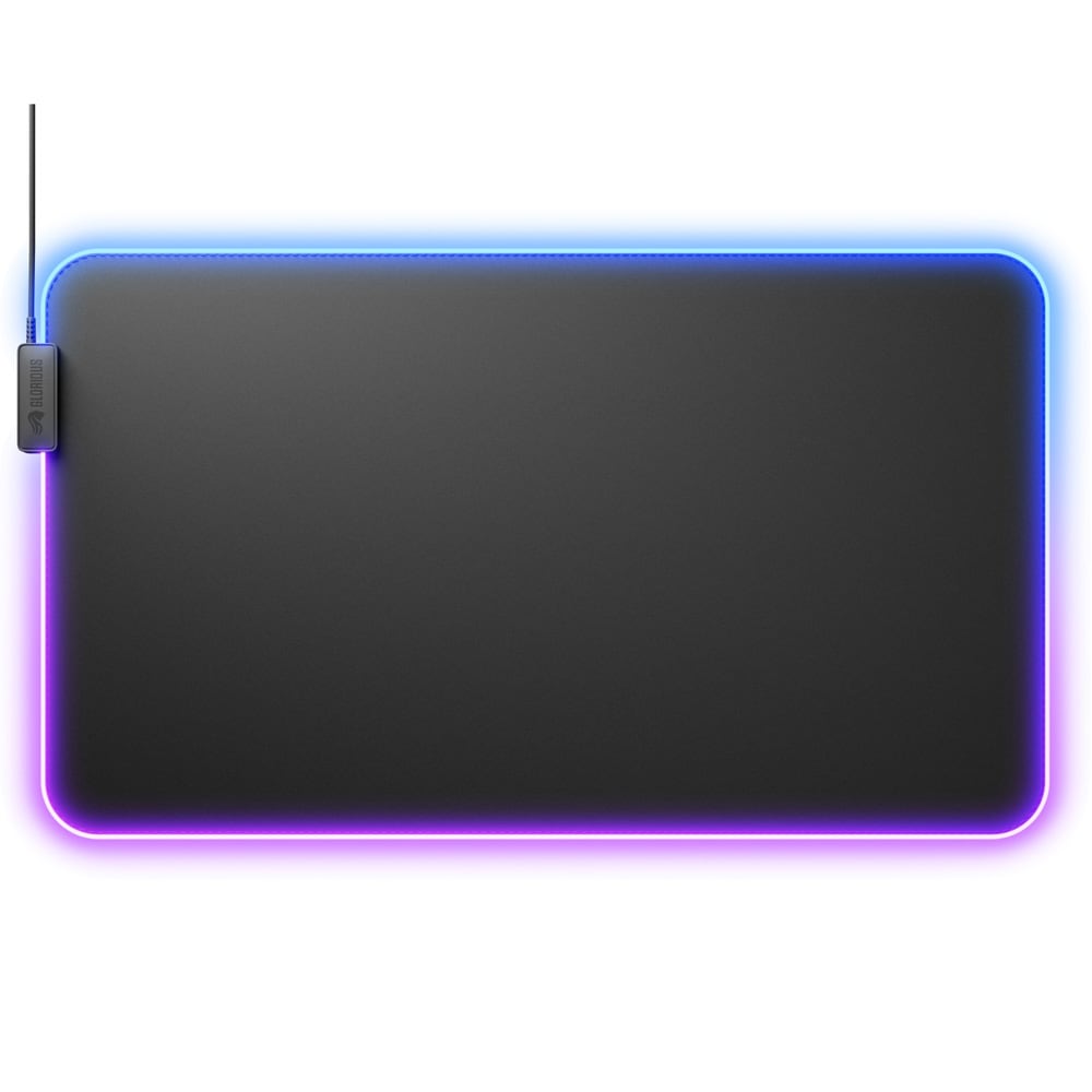 Glorious Mouse Pad 2 GLED - XL Extended - Black RGBライティング搭載 布製ゲーミングマウスパッド XL Extendedサイズ (610 x 355mm) ブラック｜GLO-MP2-GLED-XLE-B