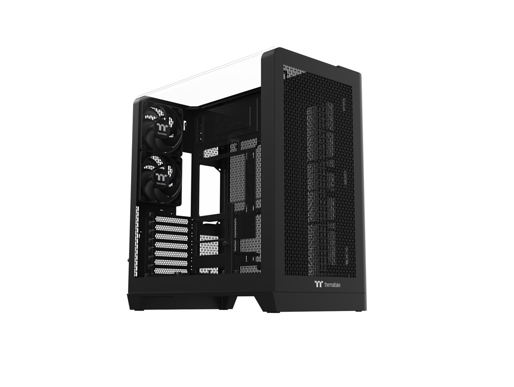 Thermaltake View 390 Air Black 120mmファン 2基搭載 湾曲強化ガラス ミドルタワー ATX PCケース ブラック｜CA-11F-00M1WN-00