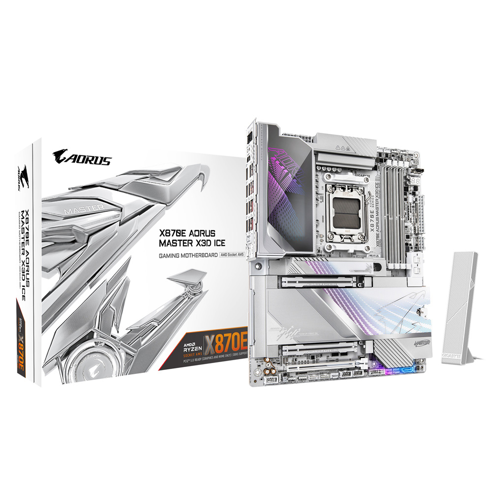 GIGABYTE X870E AORUS MASTER X3D ICE ATX マザーボード ホワイト｜X870E A MASTER X ICE