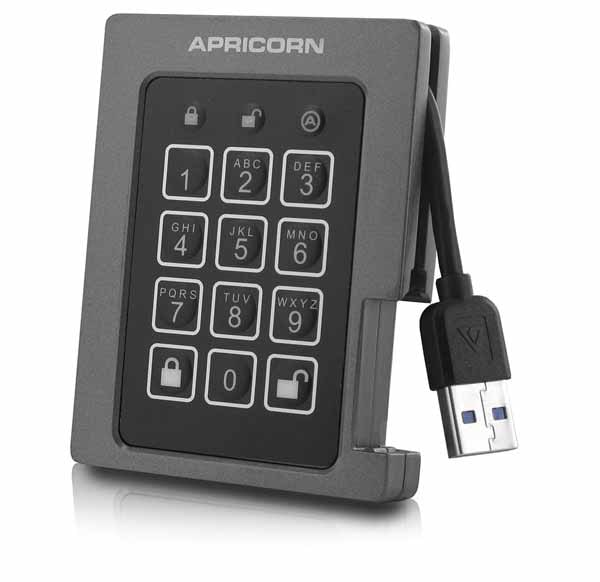 Apricorn Aegis Padlock SSD - USB 3.0 暗号化小型ポータブルストレージ 4TB|ASSD-3PL256-4TBF - 画像 (2)