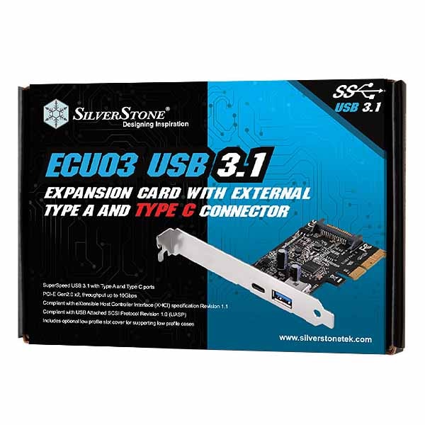 SilverStone SST-ECU03 USB3.1 Gen2 Type-A/Type-C 増設インターフェイスカード|SST-ECU03 - 画像 (8)