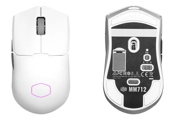 Cooler Master MM712 White Bluetooth・無線・有線接続対応 ゲーミングマウス ホワイト|MM-712-WWOH1 - 画像 (2)