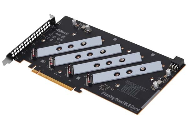 ASRock Blazing Quad M.2 Card 拡張カード PCIe 5.0対応 M.2 SSD4基搭載可能|Blazing Quad M.2 Card - 画像 (4)