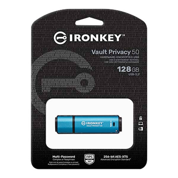 Kingston IronKey Vault Privacy 50 容量128GB 256ビット暗号化USBメモリ|IKVP50/128GB - 画像 (3)
