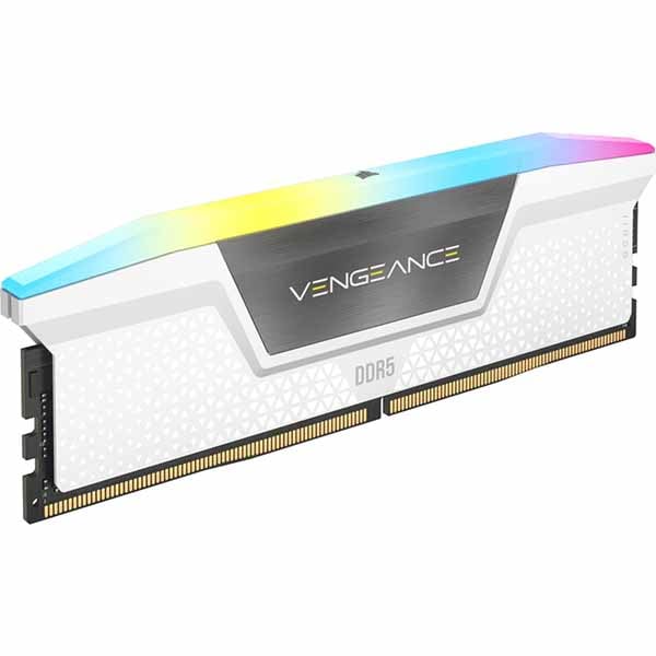 Corsair 32GB(16GBx2) DDR5 6000MT/s (PC5-48000) 30-36-36-76 UDIMM XMP 3.0 VENGEANCE RGB ホワイト 1.4V|CMH32GX5M2B6000C30W - 画像 (2)