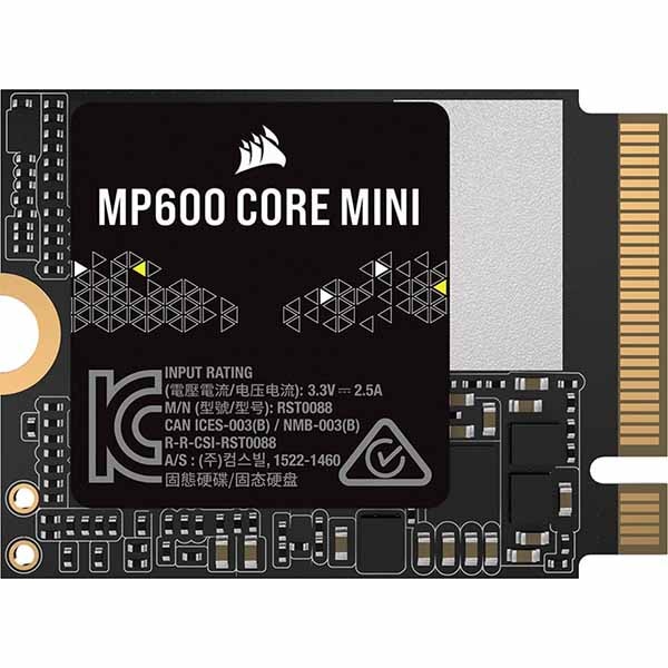 Corsair MP600 CORE MINI 容量1TB M.2(2230) 3D QLC Gen4 PCIe x4 NVMe SSD ; 5,000MB/s / 3,800MB/s; 250TBW|CSSD-F1000GBMP600CMN - 画像 (2)