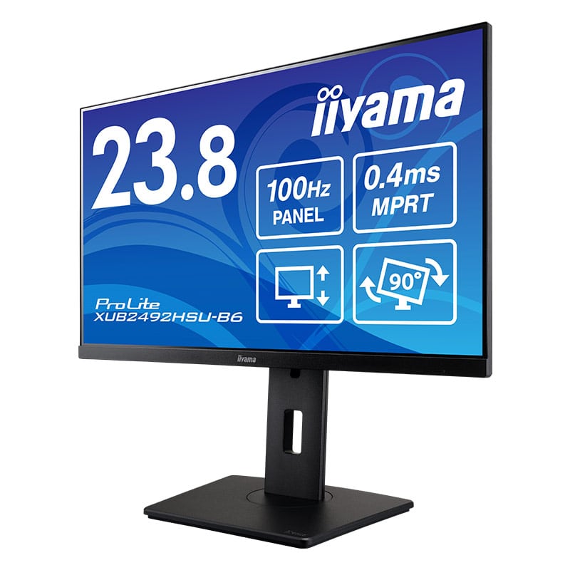 iiyama 23.8型液晶ディスプレイ ProLite(1920×1080/HDMI、DisplayPort/ブラック/スピーカー:あり/フルHD/IPS方式/昇降/回転)|XUB2492HSU-B6 - 画像 (2)