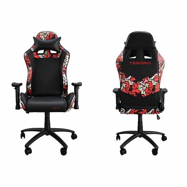 Alphaeon Tesoro Graffiti Red カラフルなストリートアートデザインのゲーミングチェア レッド|JT701GF-R - 画像 (2)