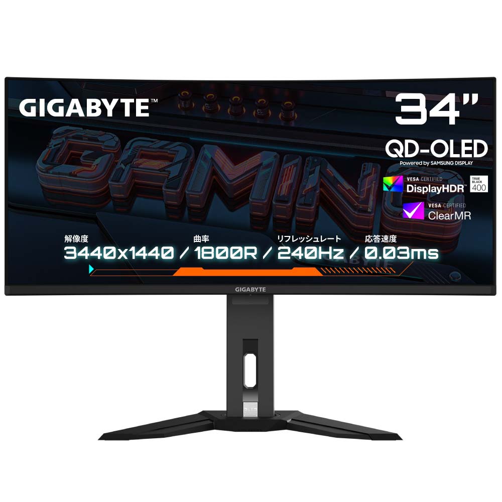 GIGABYTE MO34WQC2 34インチ ウルトラワイド画面OLEDゲーミングディスプレイ|GIGABYTE MO34WQC2 - 画像 (2)