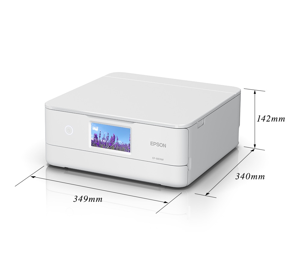 EPSON Colorio A4カラーインクジェット複合機 EP-887AW 6色染料 ホワイト コンパクト&スタイリッシュ|EP-887AW - 画像 (2)