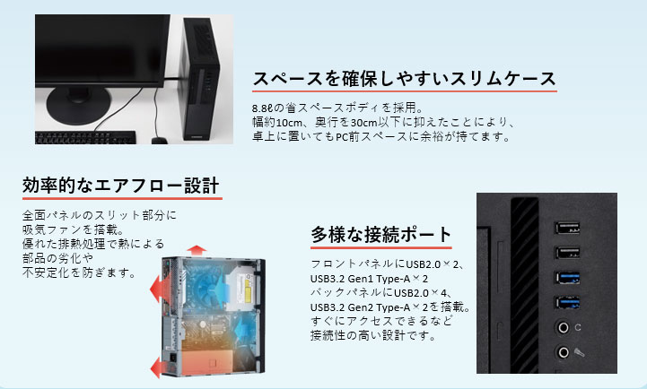 THIRDWAVE SlimMagnate(Core i5-14400/16GB/500GBNVMeSSD/UMA/Win11Pro)|TPR5031511 - 画像 (2)