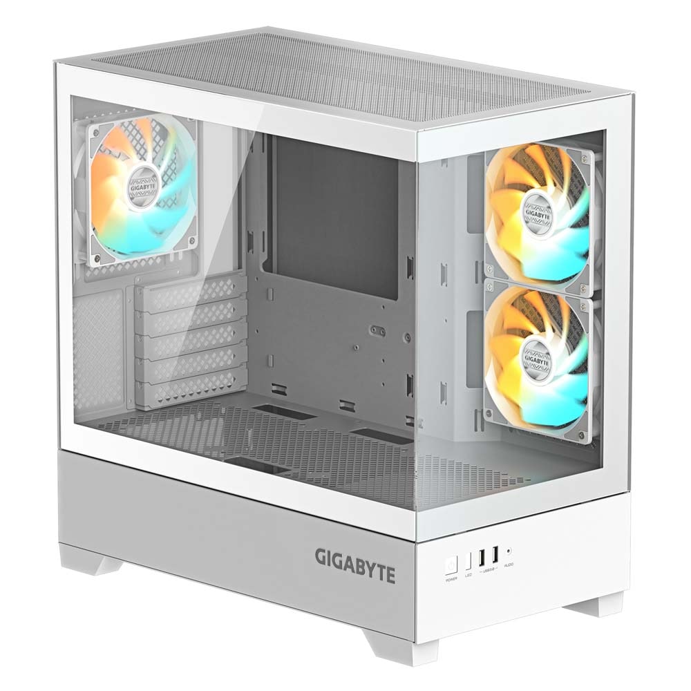 GIGABYTE C201 PANORAMIC ICE ピラーレスデザインのPCケース ホワイト|C201PI - 画像 (2)