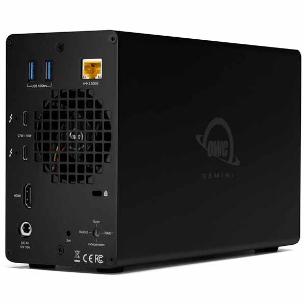 【国内正規代理店品】OWC Gemini 12TB 7200RPM (6TB x 2) 12TB HDDドライブ付 外付けストレージ|OWCTB3GM000H12 - 画像 (2)