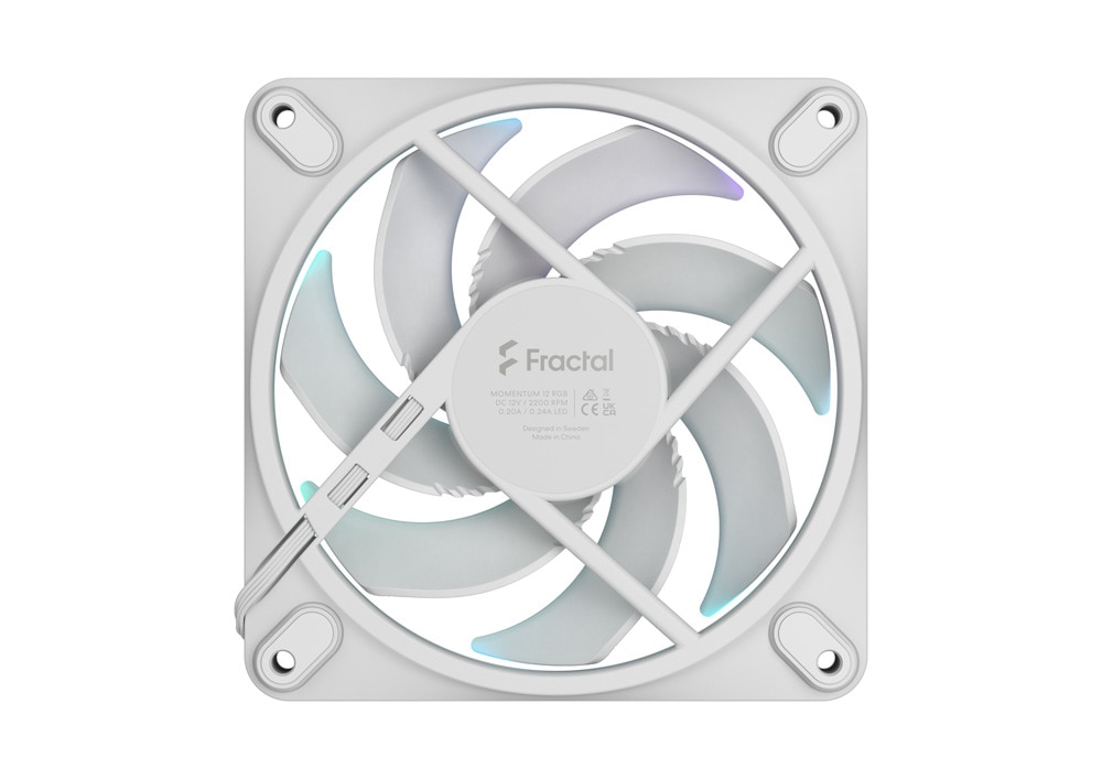 Fractal Design Momentum 12 RGB White 120mm PCケースファン ホワイト|FD-F-MR1-1202 - 画像 (2)
