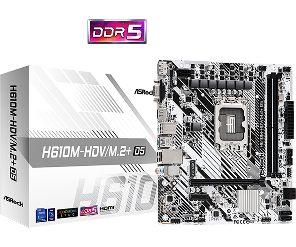 ASRock H610M-HDV/M.2+ D5 マザーボード|H610M-HDV/M.2+ D5 - 画像 (2)