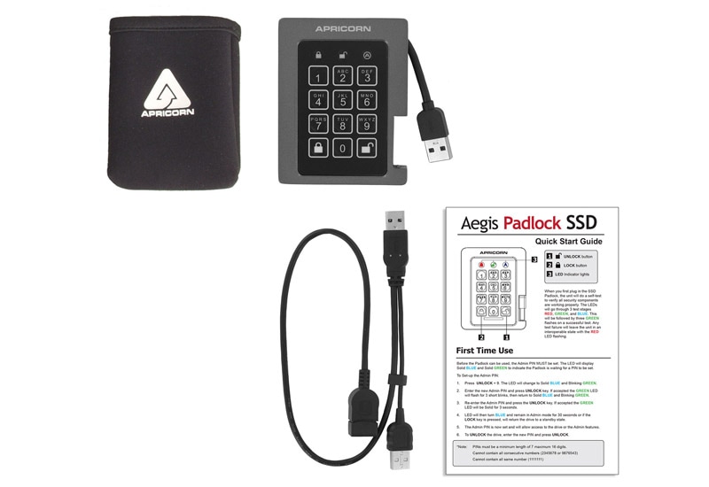 Apricorn Aegis Padlock SSD 1TB FIPS140-2 Level2認定取得データセキュリティ|ASSD-3PL256-1TBF - 画像 (3)