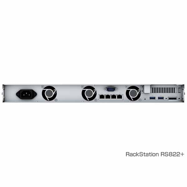 Synology AMD Ryzen V1500B搭載4ベイNAS RackStation RS822+ 1Uラックマウント型ストレージキット - 画像 (3)