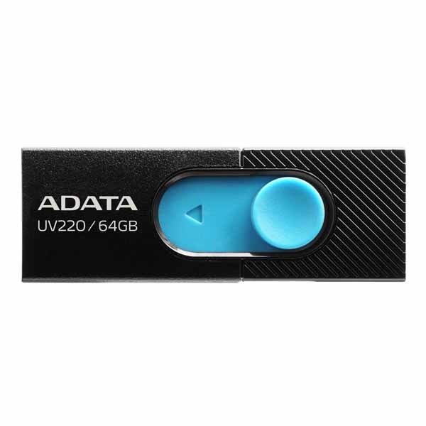 ADATA UV220 USBフラッシュドライブ 64GB USB2.0 ブラック/ブルー|AUV220-64G-RBKBL - 画像 (2)