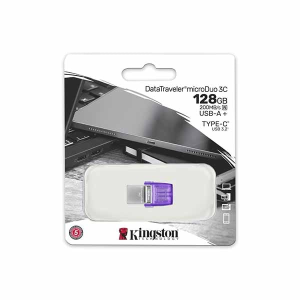 Kingston USBメモリ 128GB USB 3.2 Gen 1 DataTraveler microDuo 3C 5年保証|DTDUO3CG3/128GB - 画像 (3)