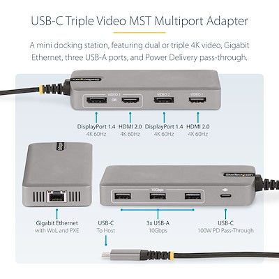 StarTech.com USB-Cマルチポートアダプター|117B-USBC-MULTIPORT - 画像 (3)