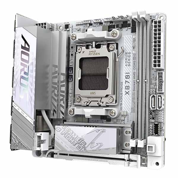 GIGABYTE X870I AORUS PRO ICE AMD X870搭載のオールホワイトMini-ITXマザーボード|X870I AORUS PRO ICE - 画像 (3)