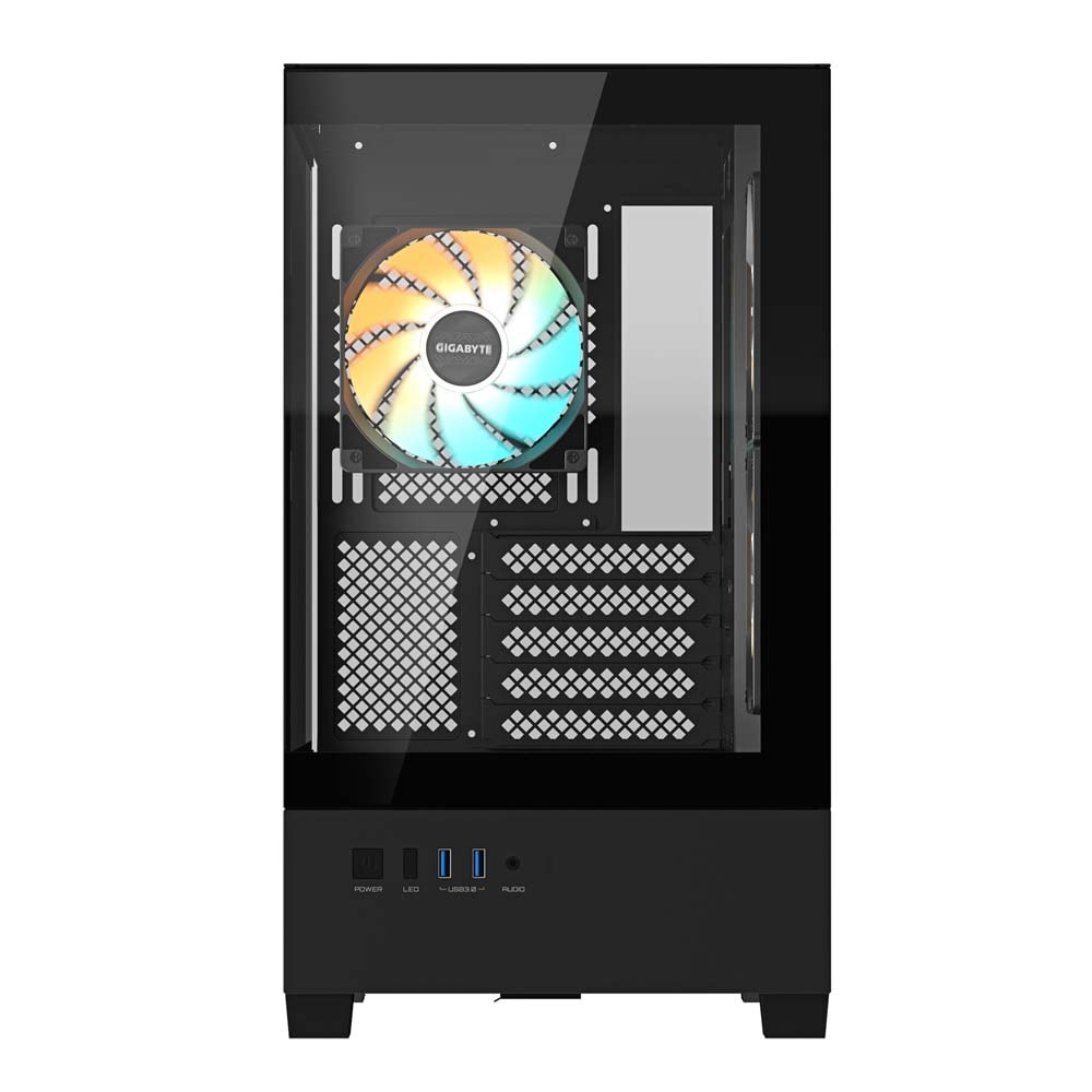GIGABYTE C201 PANORAMIC ピラーレスデザインのPCケース ブラック|C201P - 画像 (3)