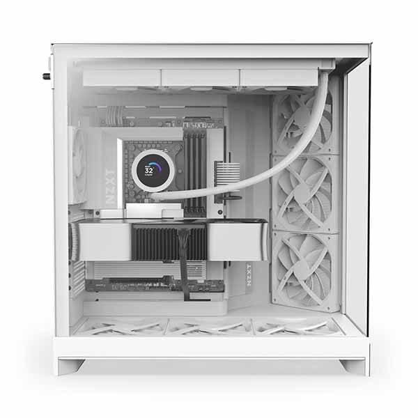 NZXT H9 Flow (2025) - White 大型デュアルチャンバー構造採用 ミドルタワーATXエアフローケース ホワイト|CM-H92FW-01 - 画像 (3)