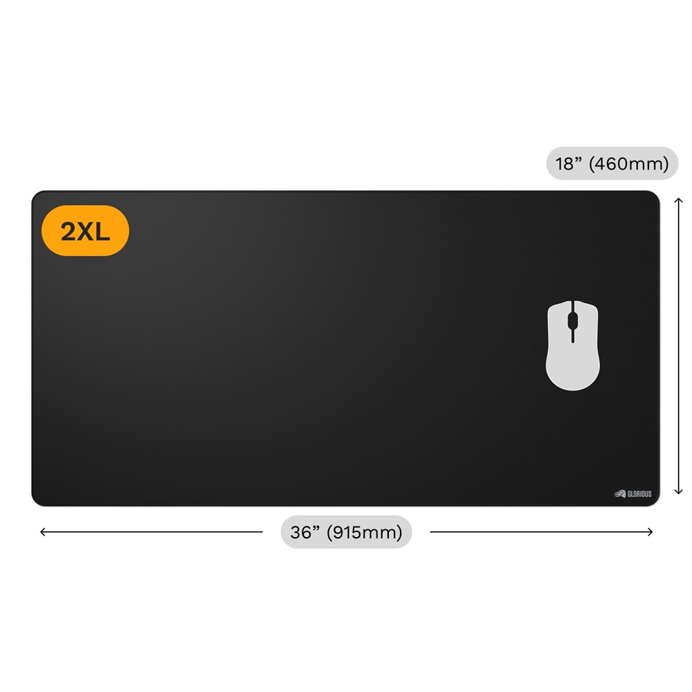 Glorious Mouse Pad 2 XXL - Stitched - Black 布製ゲーミングマウスパッド (915 x 460mm) ブラック|GLO-MP2-CLTH-STC-XXL-BLK - 画像 (3)
