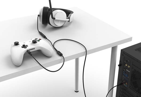 NZXT Chat Cable for SIGNAL ゲーム機の音声をヘッドセットとPCに分配可能なオーディオケーブル|ST-ACCC1-WW - 画像 (4)