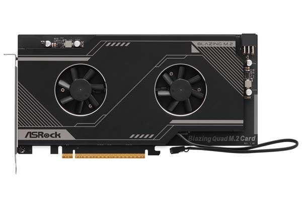 ASRock Blazing Quad M.2 Card 拡張カード PCIe 5.0対応 M.2 SSD4基搭載可能|Blazing Quad M.2 Card - 画像 (2)