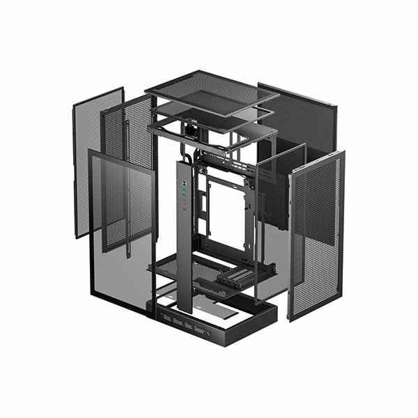 Deepcool CH270 DIGITAL デジタル表示パネル搭載 縦型MicroATXケース ブラック|R-CH270-BKNDM0-G-1 - 画像 (4)