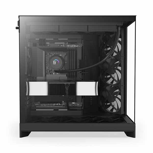 NZXT H9 Flow (2025) - Black 大型デュアルチャンバー構造採用 ミドルタワーATXエアフローケース ブラック|CM-H92FB-01 - 画像 (4)