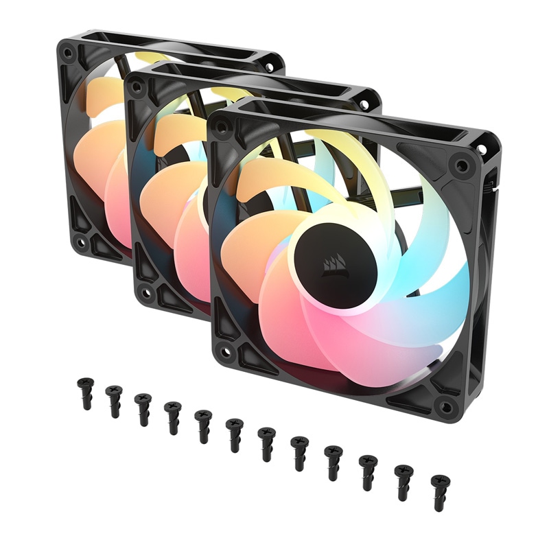 Corsair RS120-R ARGB Triple Reverse Fans 120mm PCケースファン 3個パック ブラック|CO-9050196-WW - 画像 (4)