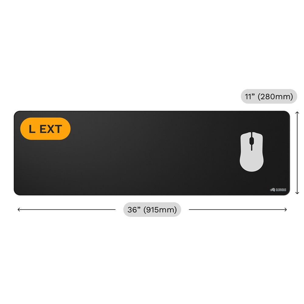 Glorious Mouse Pad 2 Large Extended - Stitched - Black 布製ゲーミングマウスパッド (915 x 280mm) ブラック|GLO-MP2-CLTH-STC-LE-BLK - 画像 (4)